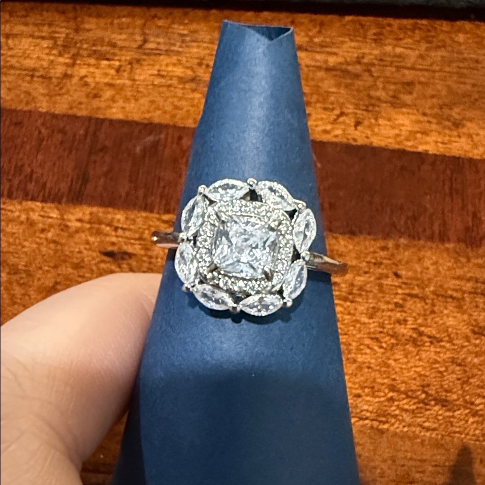 Elegant Silver Zarconia Ring